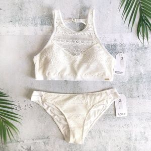 Roxy Swim Roxy Surf Memory High Neck Crochet Bikini L Poshmark